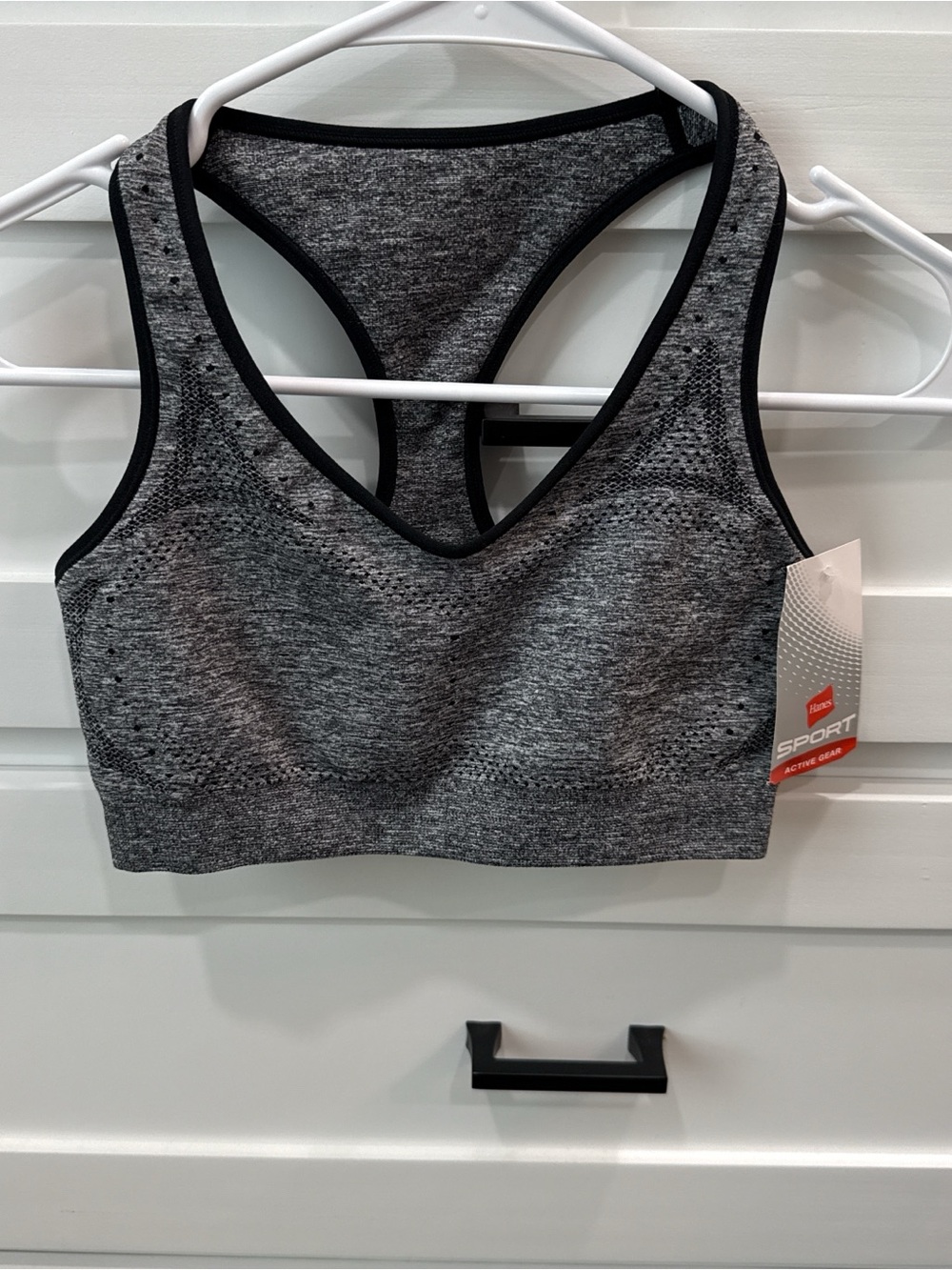 Hanes Active Sport Seamless Racerback Sports Bra - Gray